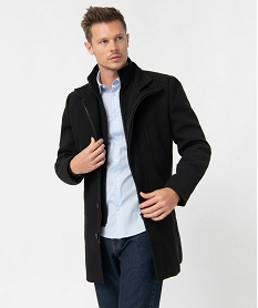 GEMO Manteau homme court avec col intérieur amovible Noir