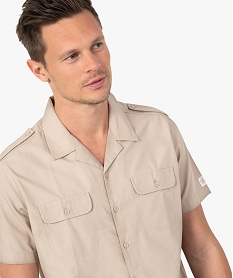 GEMO Chemise homme à manches courtes saharienne Beige