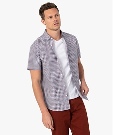 GEMO Chemise pour homme à manches courtes et motifs Multicolore