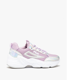 GEMO Baskets fille running en mesh et matière irisée – Fila Felice Rose