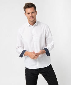 chemise homme en maille texturee blancI290201_1