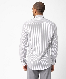 chemise homme rayee a manches longues coupe slim grisI291101_3