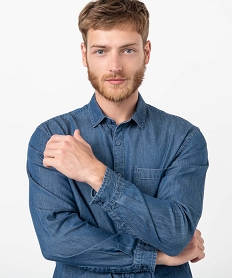 chemise homme en coton fin aspect jean bleuI291201_2