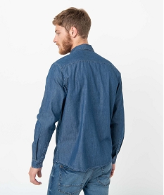 chemise homme en coton fin aspect jean bleuI291201_3