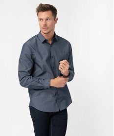 GEMO Chemise homme à micro-motifs Bleu