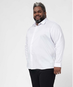 GEMO Chemise homme grande taille unie blanc standard