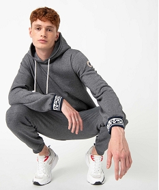 GEMO Pantalon de jogging homme avec ceinture imprimée – Camps United gris standard