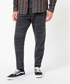 GEMO Pantalon homme en maille coupe ajusté Gris