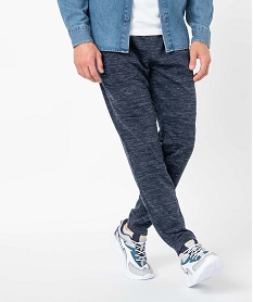 GEMO Pantalon homme en maille coupe ajusté vert chine