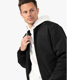 GEMO Blouson homme rembourré avec finitions bord-côte noir standard