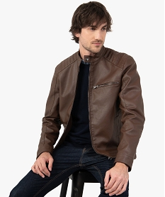 blouson homme esprit motard brunI293401_1