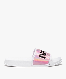 GEMO Mules de piscine fille à bandeau irisé - Nasa rose standard