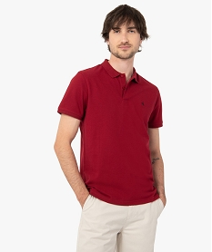 GEMO Polo homme à manches courtes en maille piquée Rouge