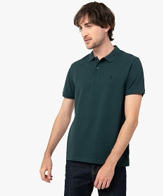polo homme a manches courtes en maille piquee vertI295301_1