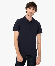 GEMO Polo homme à manches courtes en maille piquée Bleu