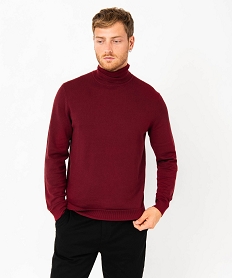 pull a col roule en maille fine homme rougeI298601_2