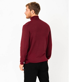 pull a col roule en maille fine homme rougeI298601_3