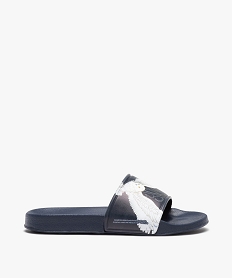 GEMO Mules de piscine fille à bandeau imprimé chouette bleu standard
