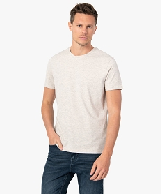 GEMO Tee-shirt à manches courtes et col rond homme Beige