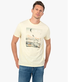 tee-shirt homme a manches courtes motif surf jauneI301801_1