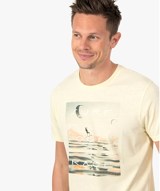 tee-shirt homme a manches courtes motif surf jauneI301801_2