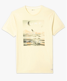 tee-shirt homme a manches courtes motif surf jauneI301801_4