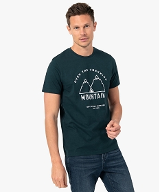 tee-shirt homme a manches courtes et motif montagne vertI303101_2
