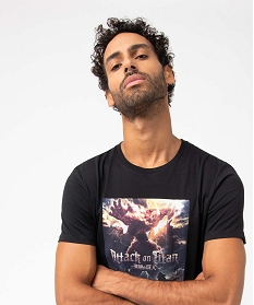 tee-shirt homme avec motif buste - attack on titan noir tee-shirtsI303401_1