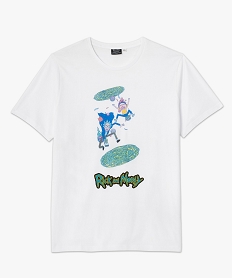 GEMO Tee-shirt homme à manches courtes imprimé - Rick & Morty blanc standard