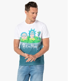 GEMO Tee-shirt homme avec motif XXL – Rick and Morty bleu standard
