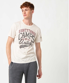 GEMO Tee-shirt homme avec inscription XXL – Camps United blanc standard