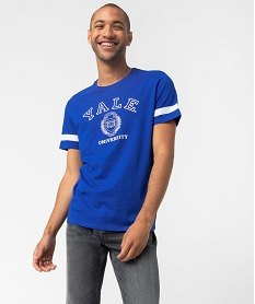 tee-shirt homme a manches courtes avec inscriptions - yale bleuI304101_2