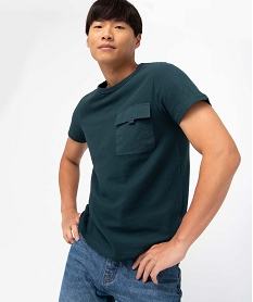 tee-shirt homme en maille piquee avec poche poitrine vertI304301_2