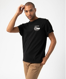 GEMO Tee-shirt homme à manches courtes oversize avec inscriptions Noir