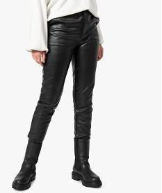 GEMO Pantalon femme en synthétique imitation cuir Noir