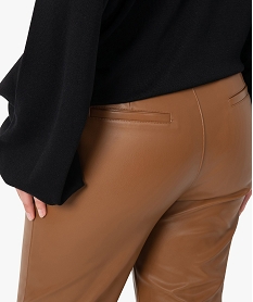 pantalon femme en synthetique imitation cuir orangeI305501_2