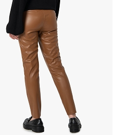 pantalon femme en synthetique imitation cuir orangeI305501_3