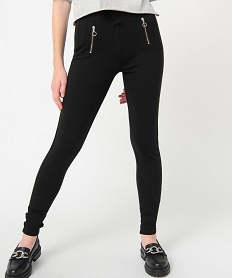 legging femme avec surpiqures et zip fantaisie noirI305901_1