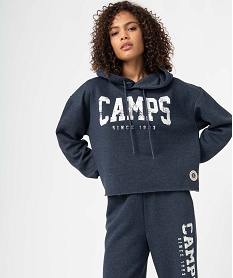 GEMO Sweat femme à capuche coupe courte - Camps United Bleu