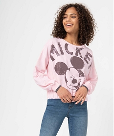 GEMO Sweat femme avec motif Mickey XXL - Disney Orange