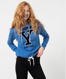 GEMO Sweat femme court à capuche - Yale Bleu