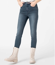 GEMO Jean femme coupe skinny taille haute Bleu