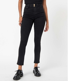 GEMO Pantalon femme push-up taille haute noir vif