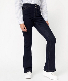 GEMO Jean femme coupe bootcut taille haute Bleu