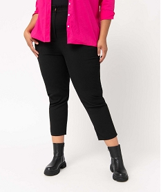 GEMO Pantalon femme grande taille en toile coupe large noir standard