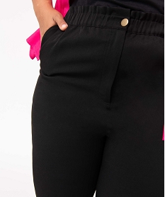 pantalon femme grande taille en toile coupe large noirI311501_2