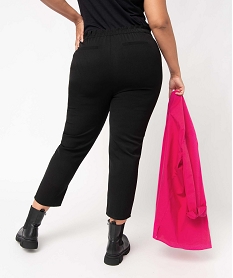 pantalon femme grande taille en toile coupe large noirI311501_3