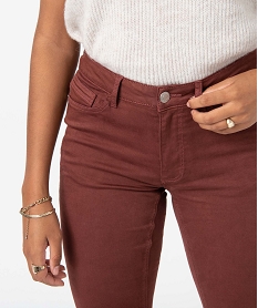 pantalon femme coupe slim en coton stretch brunI313601_2