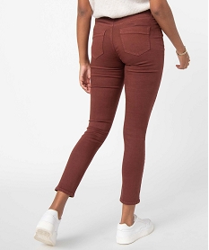 pantalon femme coupe slim en coton stretch brunI313601_3