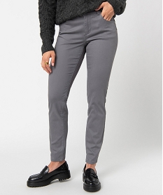 GEMO Pantalon femme coupe Slim effet push-up marron chine